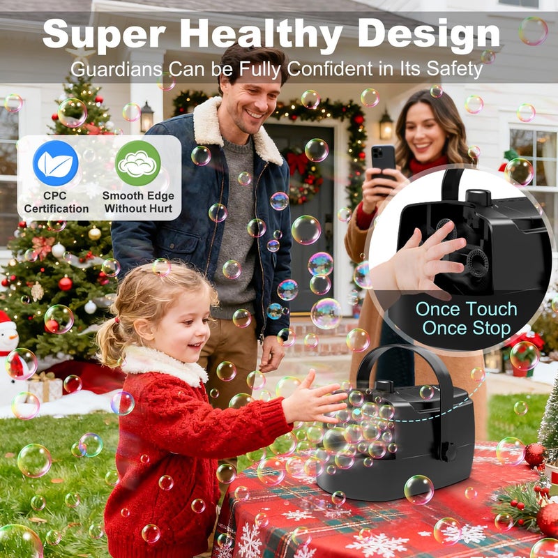 Zerhunt Bubble Machine Durable Automatic Bubble Blower, 18000+ Big Bubbles Per Minute Bubbles for Kids Toddlers Bubble Maker Operated by Plugin or Batteries Bubble Toys for Indoor Outdoor Birthday Party - Image 3